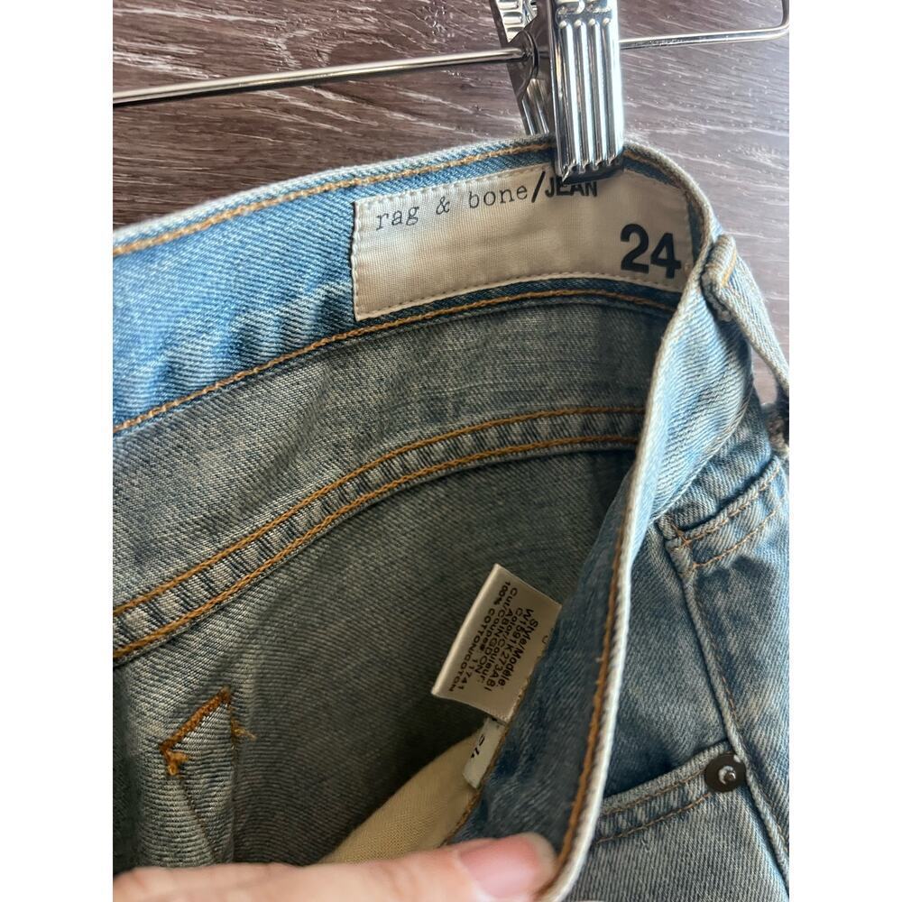 Rag and Bone jeans distressed size 24 boyfriend light wash - Picture 5 of 6